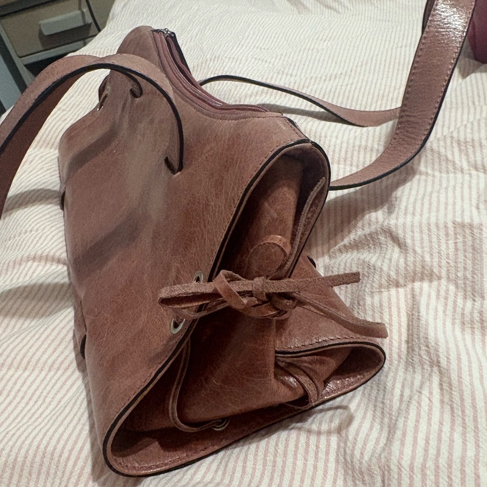 Pink leather bag